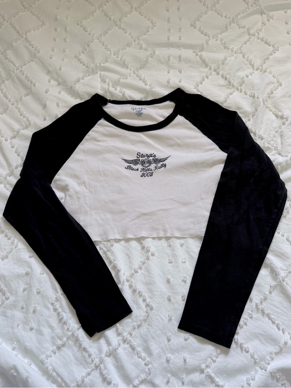 John Galt Sturgis Black Hills Rally 2002 Cropped Raglan Long Sleeve Top